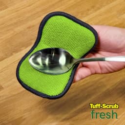 Tuff-Scrub Fresh Microfiber Scrub-N-Wipe Cleaning Sponge Pad, 2 Pack Regular Size - Thumbnail 3