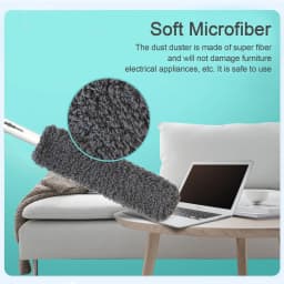 EHOMGUI Microfiber Duster with Replaceable & Washable Head, Extends to 23 in, Unscented,Gray - Thumbnail 3