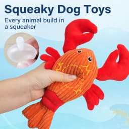 Prime Pets Dog Toys, 5pc Plush Ocean Animal Dog Squeaky Toy, Crinkle Pet Toy, Stuffed Puppy Chew Toys - Thumbnail 6