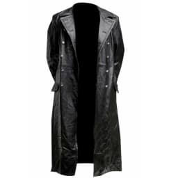 Men's Long Leather Jacket Fall And Winter Leather Jacket Solid Color Long-sleeved Motorcycle Slim Leather Jacket - Thumbnail 7