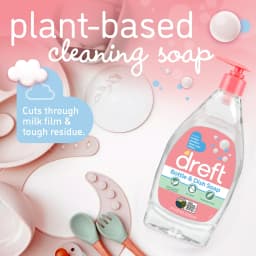 Dreft Plant-Derived Liquid Dish Soap and Dishwashing Detergent for Baby Bottle, Fragrance Free Baby Essentials, 18 fl oz - Thumbnail 3