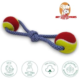 Pack of 3 Durable Rope Ball Toys for Dog Natural Tug Tough Durable Fetch Chew Teeth Interactive Play - Thumbnail 4
