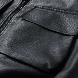 RYDCOT Mens Matte Leather PU Jacket Classic Vintage Style Leather Jackets for Men Long Sleeved Lapel Top Black - Thumbnail 8