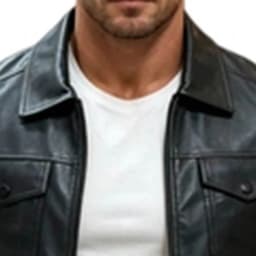 LEKWK Motorcycle Jacket for Men Faux Leather Full Zip up Biker Coat Classic Collared Outerwear with Flap Chest Pockets Windproof Apparel for Fall Winter Streetwear Black XL - Thumbnail 4