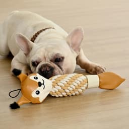 Max & Marlow Dog Chew Toys, Cotton Rope Fox Toys with Built-in Large Squeaker and Nylon Bone, 2 Pack - Thumbnail 9