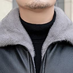 Maoxin Men's Leather Jacket Men's Fashion Vintage Thicke Motorcycle Solid Color Zipper Pocket Leather Long Sleeved Hooded Jacket Leather Jacket Men Plus Size Black S - Thumbnail 8