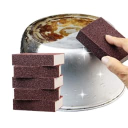 Professional Scouring Sponges (5-Pack) - Nano Carborundum Cleaning Pads for Pots, Pans & Grills | Non-Scratch Abrasive for Stainless Steel - Thumbnail 8