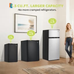 Garvee 7.5 Cu. Ft. Two-Door Refrigerator with Top Freezer, Apartment Size Fridge with 7-Level Thermostat, 39dB Low Noise Compact Fridge for Home - Thumbnail 4