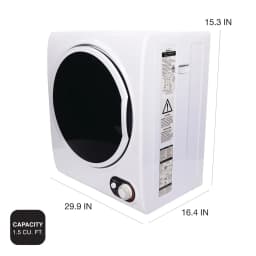 Urban Living 1.5-cu. ft. Compact Electric Dryer, Small Portable Clothes Dryer for Apartment and Small Spaces in White - Thumbnail 2