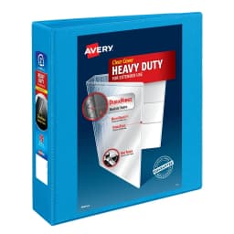 Heavy-Duty Non Stick View Binder With Durahinge And Slant Rings, 3 Rings, 2" Capacity, 11 X 8.5, Light Blue, (5501) | Bundle - Thumbnail 1