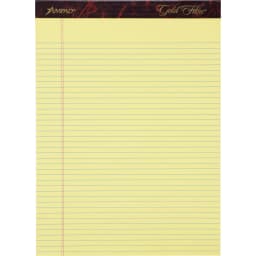 Ampad Gold Fibre Premium Narrow-ruled Writing Pad - 50 Sheet - 16 Lb - Narrow Ruled - 8.50" X 11.75" - 12 / Dozen - Canary Paper (AMP20022) - Thumbnail 1