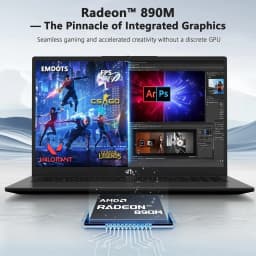 17.3" FHD 144Hz AI Laptop 16GB RAM 1TB SSD AMD Ryzen AI 370 (50 TOPS NPU) with Radeon 890M GPU-100W PD USB 4.0 eGPU - Thumbnail 4