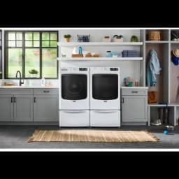 Maytag 27 Inch Smart Pet Pro Front Load Washer with 5.0 cu. ft. Capacity in White MFW7020RW - Thumbnail 2