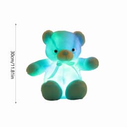Light up LED Teddy Bear Stuffed Animal Soft Plush Toy, Birthday Valentines Gift for Toddler Kids Adult, 12 inch, Blue - Thumbnail 3