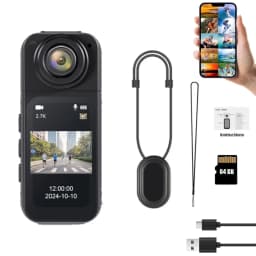 Mini Action Camera 64GB ,Thumb POV Portable Body Cam Wearable Video Recorder, Helmet Mount, Magnetic Sport DV for Cycling, Motorcycle ,Pet, Vlog - Thumbnail 1
