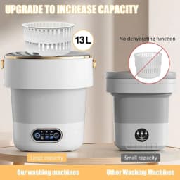Portable Washing Machine,Mini Washer 13L Upgraded With Spin Basket,Small Clothes Folding Washing Machine Of Underwear, Baby And Small Clothes - Thumbnail 5