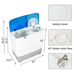 Resenkos 2-in-1 Portable 22lbs Capacity Washing Machine with Timer Control-Blue, Portable Washing Machine for RV, Apartments and Dorms - Thumbnail 3