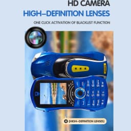 Dual SIM Elderly Unlocked Cell Phone 1.8" Screen Big Button Car Shape Emergency Mobile Phone for Children Seniors Blue - Thumbnail 8