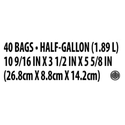 Great Value Double Zipper Half Gallon Freezer Bag, 40 Count - Thumbnail 5