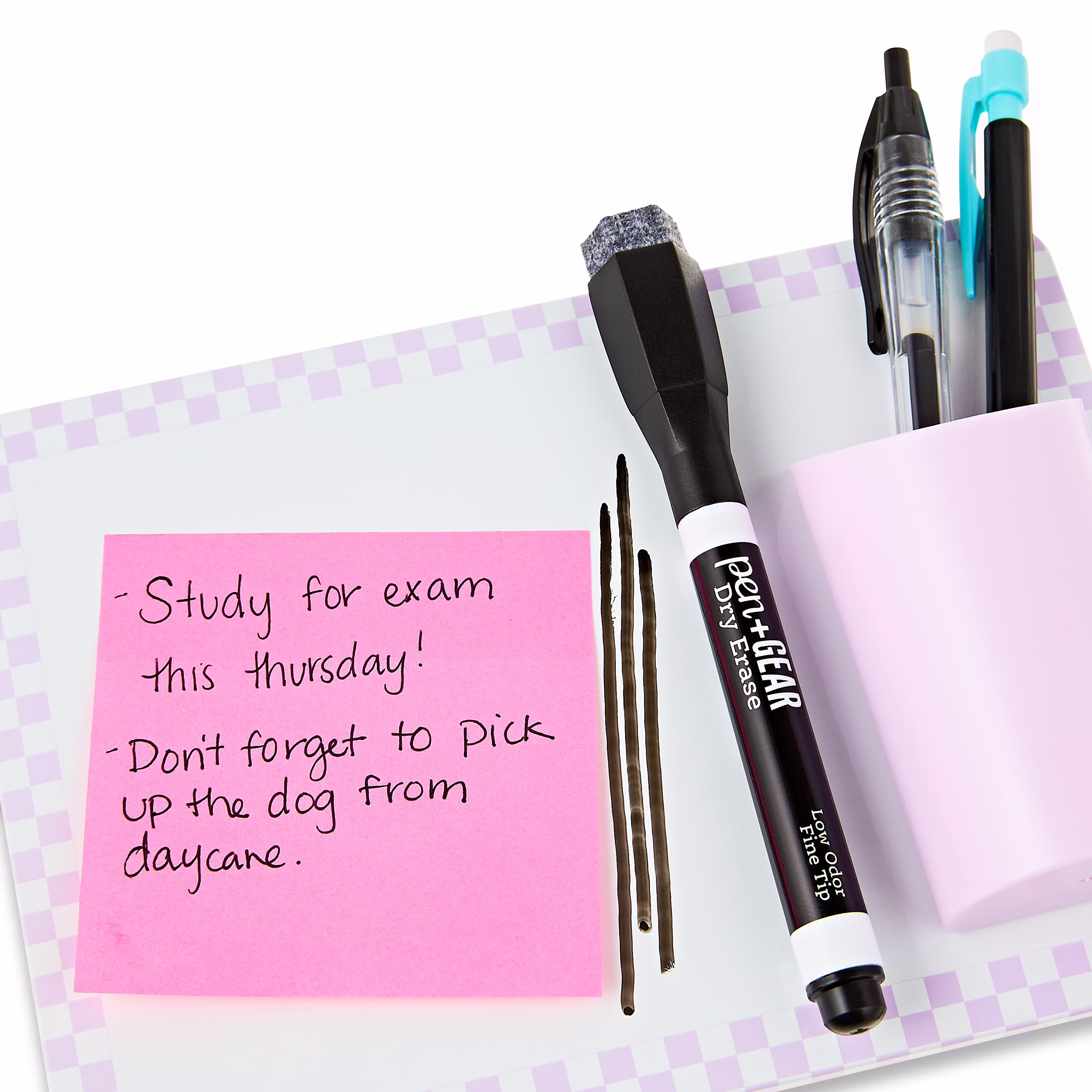 Pen+Gear Square Shaped Sticky Notes, 3" x 3", Magenta, 100 Sheets - Thumbnail 3