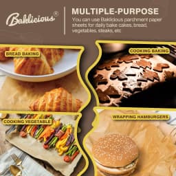 Baklicious 220 Pcs 9x13inch Brown Unbleached Pre Cut Parchment Paper Sheets,Non-Stick - Thumbnail 4