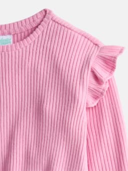 Wonder Nation Toddler Girls' Ribbed Top and Wide Leg Pants Set, 2-Piece, Sizes 12M-5T - Thumbnail 2