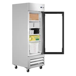 27 in. Commercial One Glass Door Convertible Reach-In Refrigerator/Freezer with 23 Cu. Ft. Capacity in Stainless Steel, ETL Listed (KM-RIC-1DGD) - Thumbnail 2