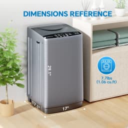 Portable Washing Machine, 1.06 cu.ft Compact Automatic Washer and Dryer with LED Display,10 washing modes for Apartment, RV, Dorm, Home, Grey - Thumbnail 2