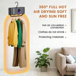 ORFELD Portable Clothes Dryer, Small Dryer with Remote Control, Compact Foldable Travel Clothes Dryer with Dry Bag for Travel&Home - Thumbnail 4