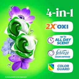 Gain Flings Laundry Detergent Soap Pacs, 4-in-1 Oxi Boost and Febreze, Moonlight Breeze Scent, 12 Count - Thumbnail 3