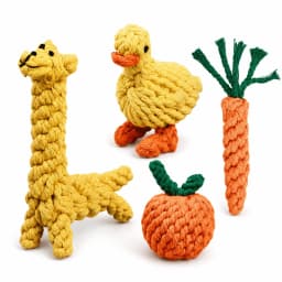 MGEZCOO Puppy Toys Pack of 4, Cotton Rope Dog Toys for Aggressive Chewers, Braided Chew Toys Set, Small Medium Dogs - Thumbnail 1