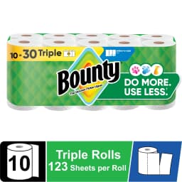 Bounty Paper Towels Select-A-Size White, 10 Triple Rolls, 123 Sheets Per Roll - Thumbnail 1