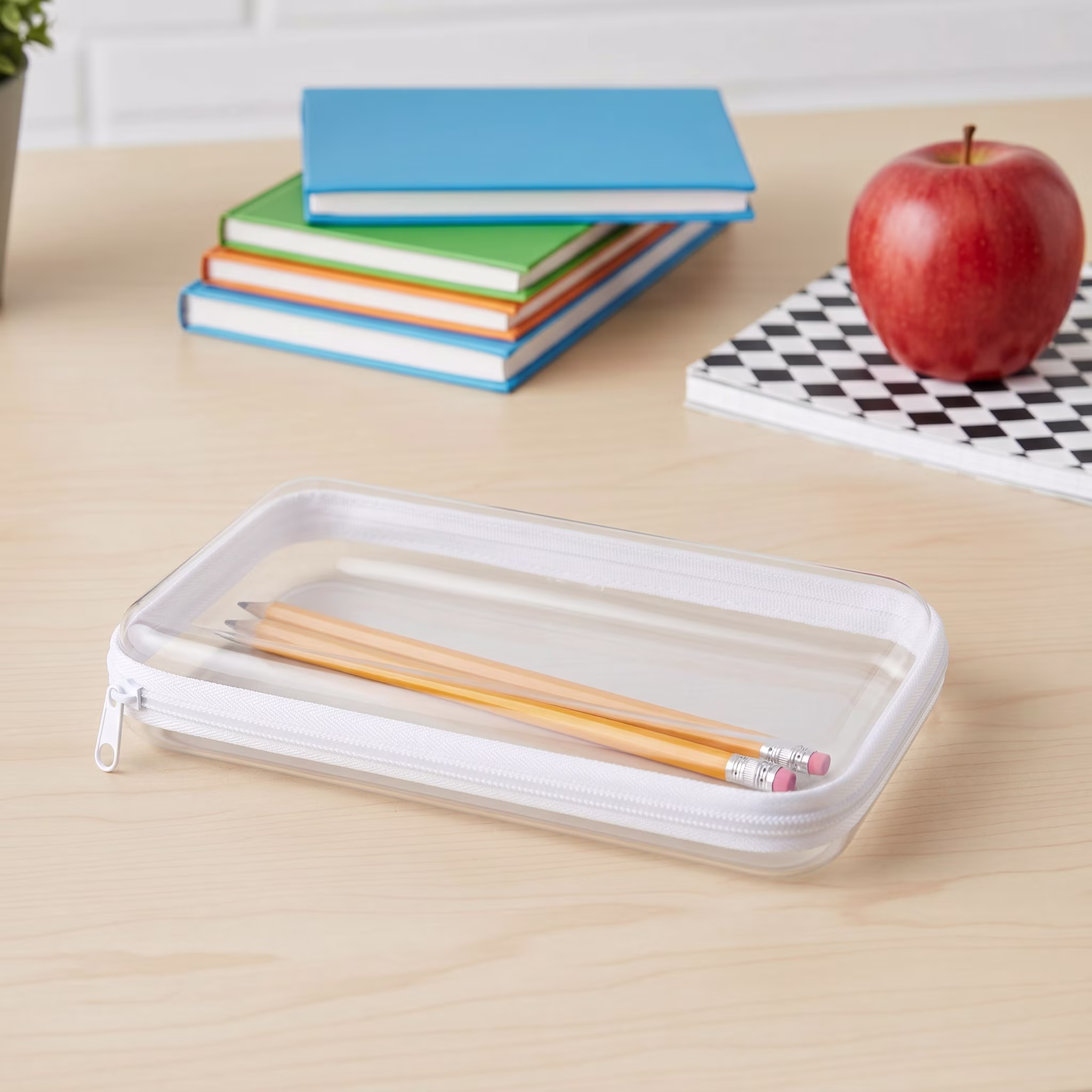 Pen+Gear Zipper Pencil Case, Pencil Boxes for School, White - Thumbnail 2
