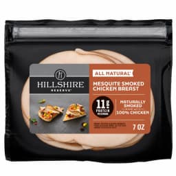 Hillshire Reserve Mesquite Smoked Chicken Breast, All Natural* Lunch Meat, 7 oz Packet - Thumbnail 1