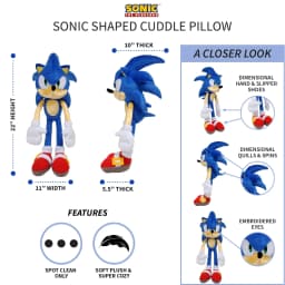Sonic Kids Bedding Plush Cuddle and Decorative Pillow Buddy, Sega - Thumbnail 3