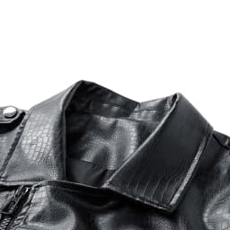 zfhfof Mens Faux Leather Jacket Vintage Casual Notch Lapel Long Sleeve Bomber Coat Fall Winter Windbreaker Outwear with Pockets - Thumbnail 5