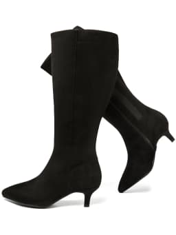 Women's Extra Wide Calf Knee High Boots Stiletto Heeled True Wide Width Plus Size Knee-High Boot Comfort Pointed Toe Tall Long Boots for Women. - Thumbnail 1