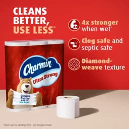 Charmin Ultra Strong Toilet Paper 24 Mega Rolls, 220 Sheets Per Roll - Thumbnail 5