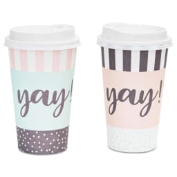 48 Pack Disposable 16oz Coffee Cups with Lids - YAY Party Supplies - Paper To Go Cup for Themed Birthday Party, Wedding, Baby Shower - Thumbnail 5