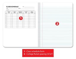 Better Office Products College Ruled Composition Notebooks, 100 Sheets, 9.75 Inch x 7.5 Inch, Black Cover, 12 Pack - Thumbnail 3