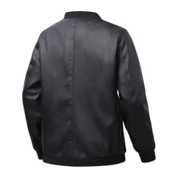 ZUKMRJPC Mens Faux Leather Jacket Full Zip Classic Vintage Solid Color Motorcycle Jackets Casual Lightweight Slim Fit Bomber Jackets - Thumbnail 3