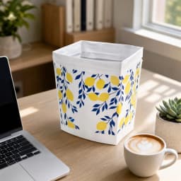 Lemon Tree Print Adhesive Car Trash Bags, Disposable Desktop Small Garbage Can Liners, Stand-Up Vertical Hanging Portable Waste Bag for Auto or Dorm - Thumbnail 4