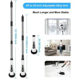 Leebein Electric Spin Scrubber, Cordless Cleaning Brush with 8 Replaceable Brush Heads, Power Scrubber with Adjustable & Detachable Handle - Thumbnail 5