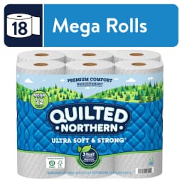 Quilted Northern Ultra Soft & Strong Toilet Paper, 18 Mega Rolls - Thumbnail 1
