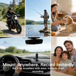 JETO 1080P Mini Body Camera 64GB, Wearable Clip-On POV Camera WiFi App - Thumbnail 4