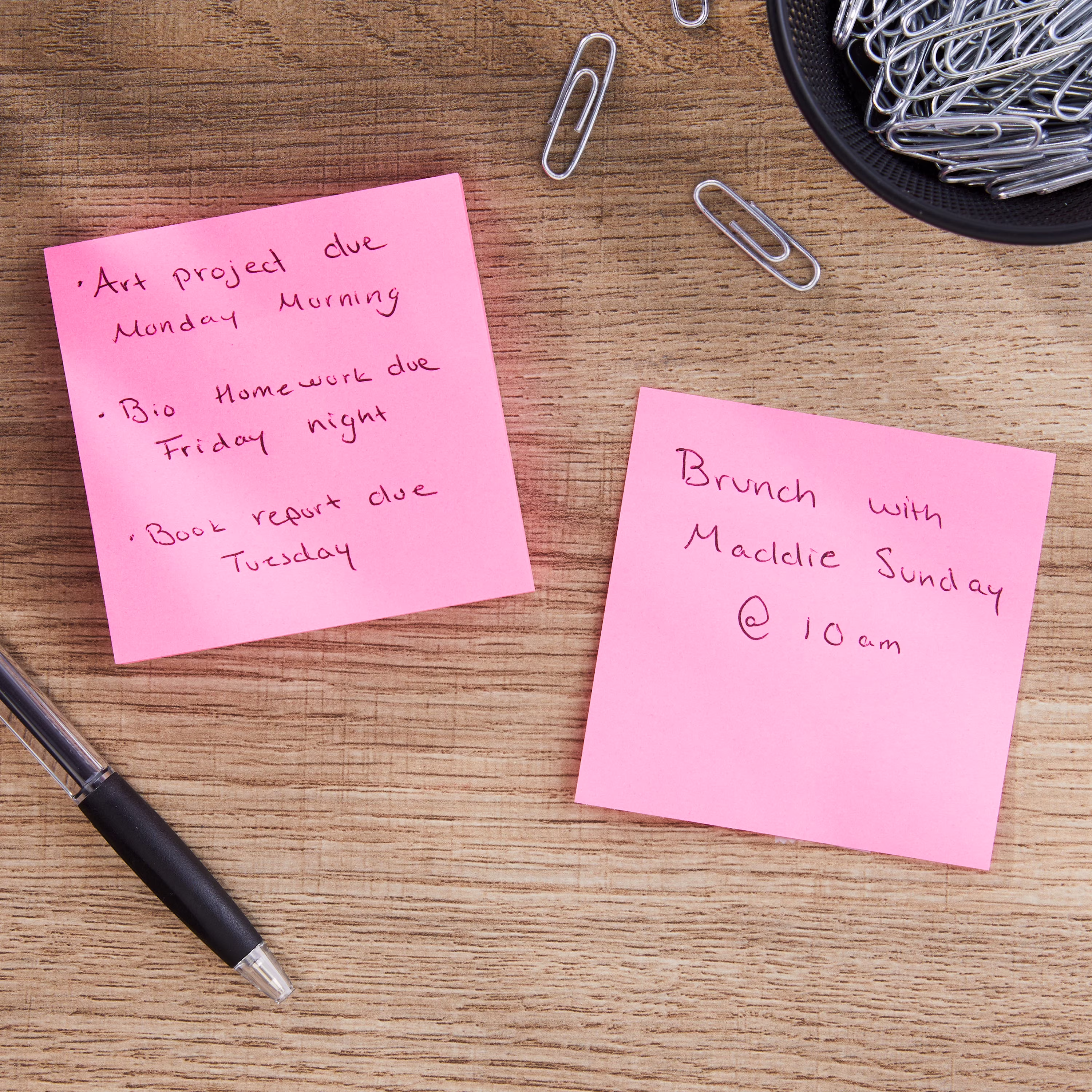 Pen+Gear Square Shaped Sticky Notes, 3" x 3", Magenta, 100 Sheets - Thumbnail 4