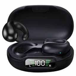 RHEA- Open Ear Clip Wireless Earbuds Sports Earphones Stereo Headsets Headphones Black - Thumbnail 3