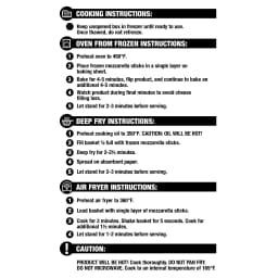 Great Value Mozzarella Cheese Sticks Appetizer, 17.4 oz Carton (Frozen) - Thumbnail 5
