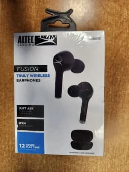 RHEA- Altec Lansing Fusion Truely Wireless Earphones - Black - Water Resistant E9A - Thumbnail 1