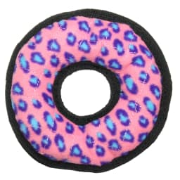 Tuffy Jr Ring Pink Leopard Durable Plush Dog Toy - Thumbnail 4